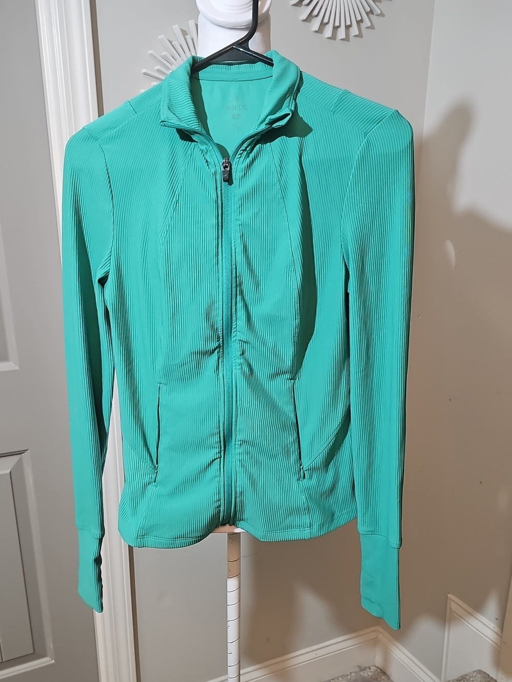Lightweight Teal Utility Zip Jacket